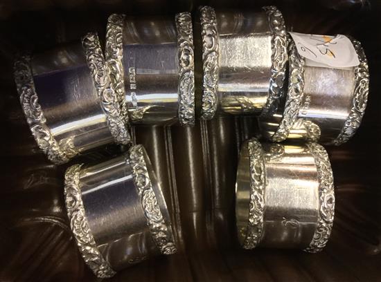 Set of 6 silver napkin ring